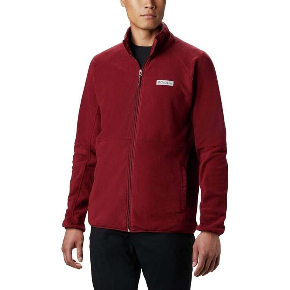 Columbia Full Zip Fleece Jacket, Maroon, Men's Small